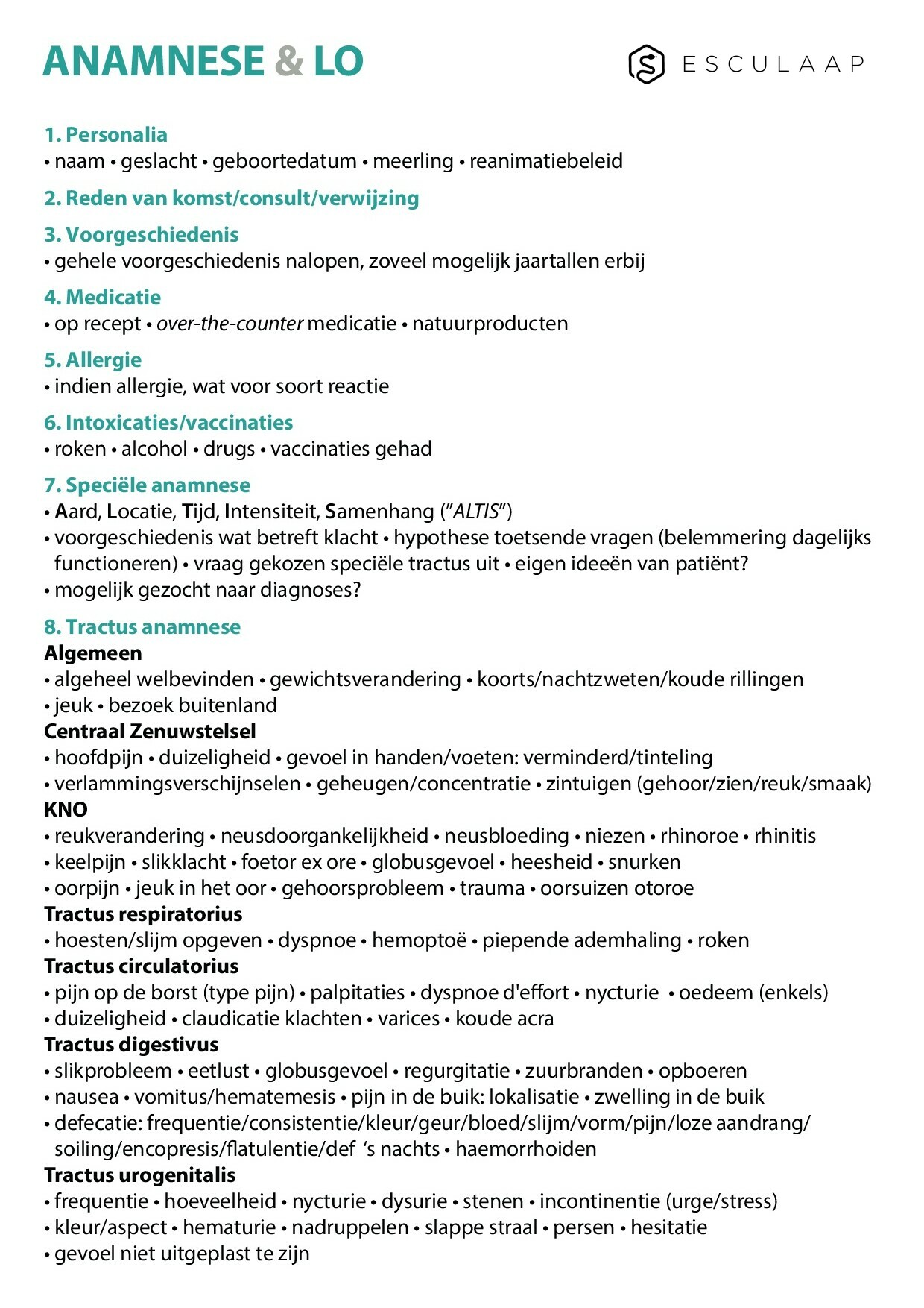 Voorbeeld van pagina 1 van Anamnese/LO