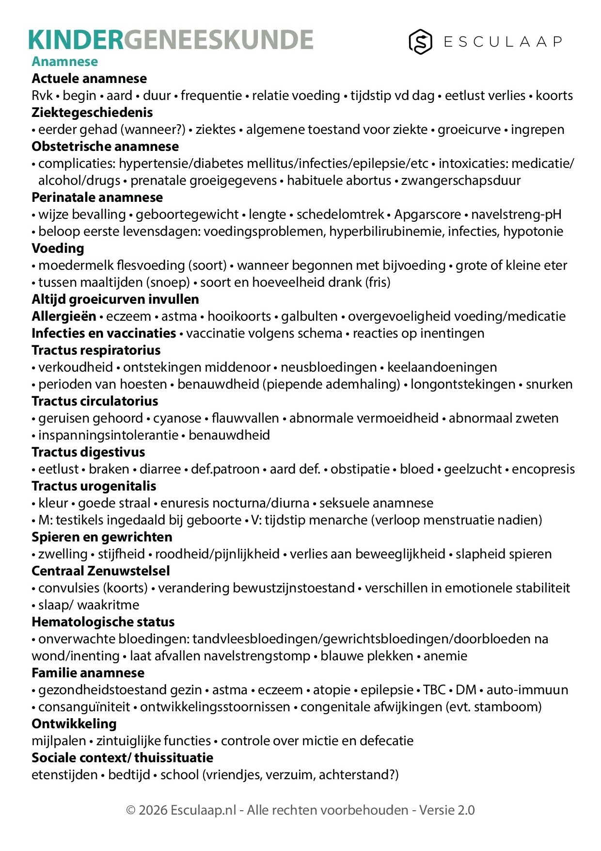 Voorbeeld van pagina 1 van Kindergeneeskunde